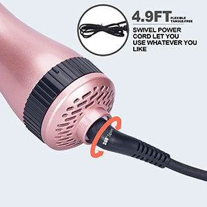 4 in 1 one Step hot air Brush Blow Dryer & Styler,2 inch Lightweight Hair Dryer Brush black