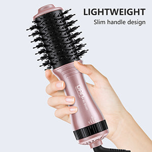 4 in 1 one Step hot air Brush Blow Dryer & Styler,2 inch Lightweight Hair Dryer Brush black