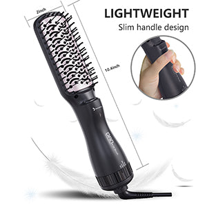 3 in 1 Ionic Hair Dryer Brush,2 inch Lightweight Hot Air Brush black