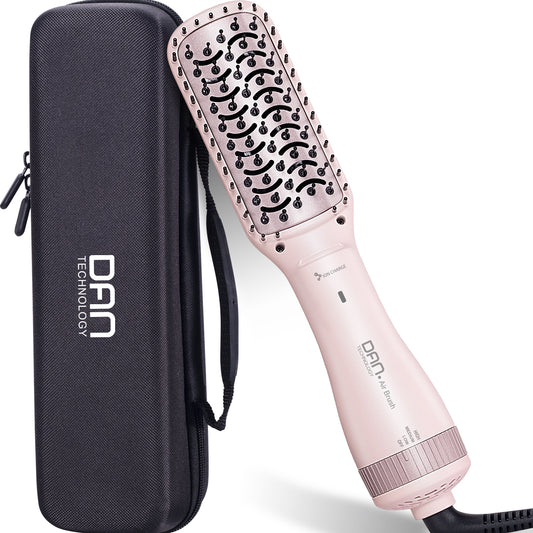 3 in 1 Ionic Hair Dryer Brush,2 inch Lightweight Hot Air Brush pink