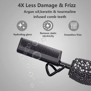 180℉-500℉ bling bling diamond electric Hot Comb Black